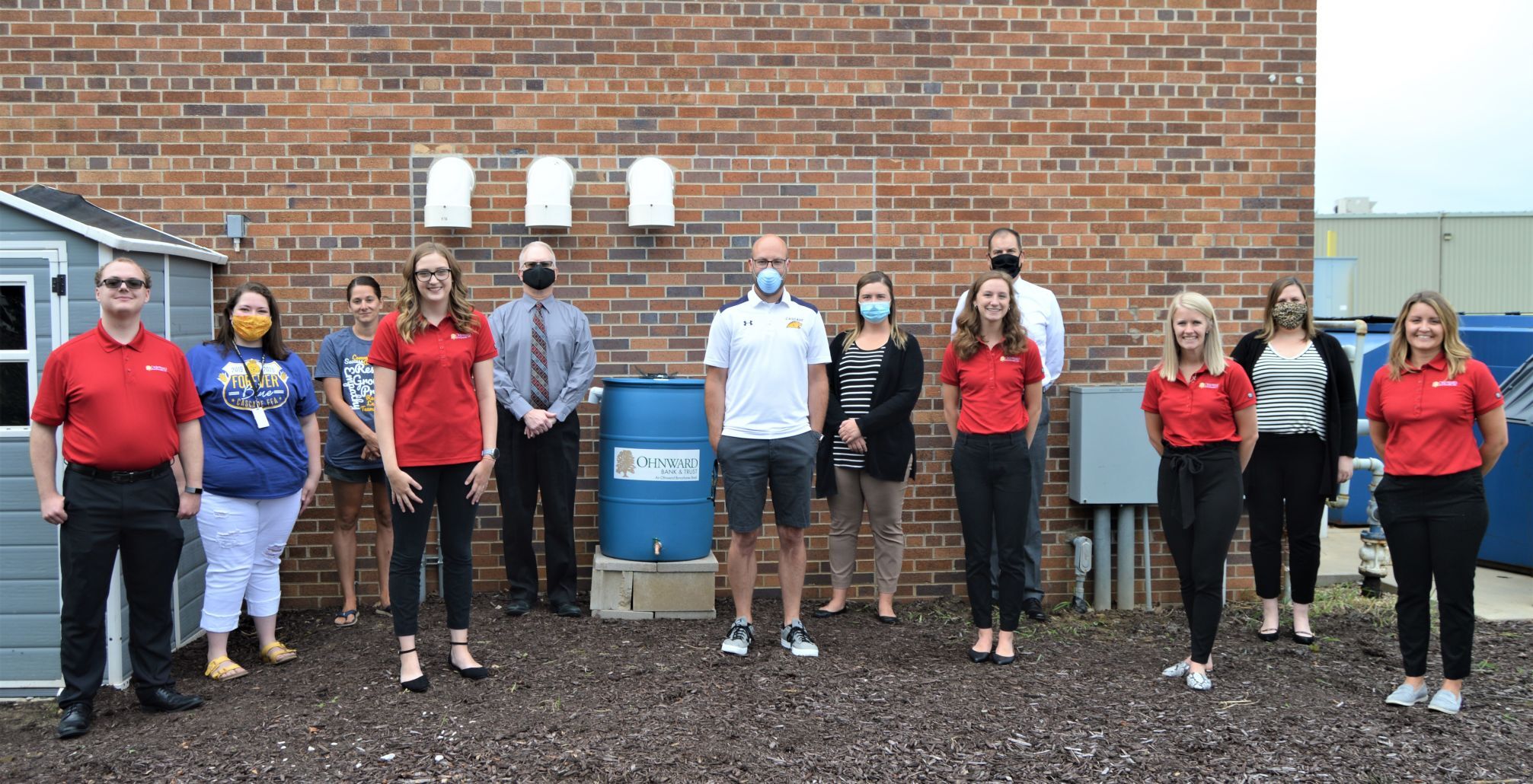 Ohnward interns donate rain barrel